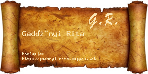 Gadányi Rita névjegykártya
